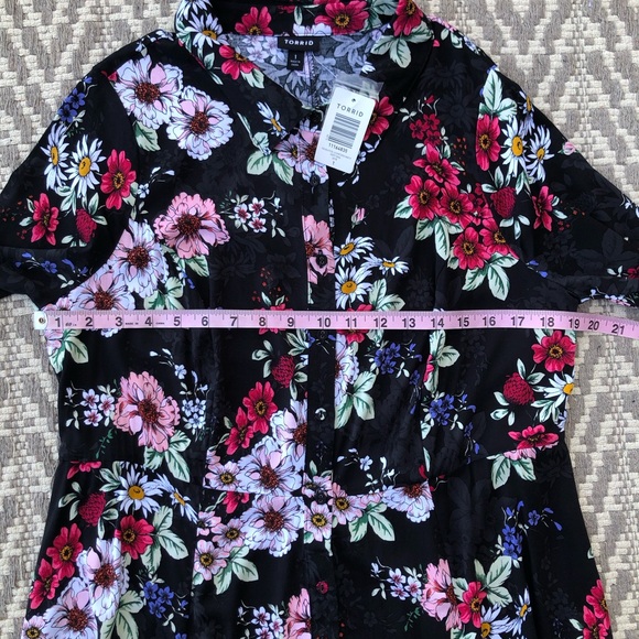 Torrid maxi challis button front shirt dress size 1 - Picture 4 of 16